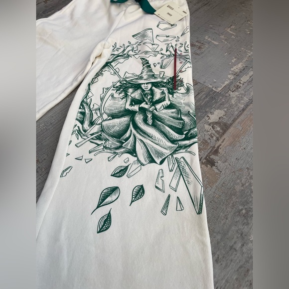 NWT Wicked x Katie Kime Women's Relaxed Leg Good/Bad Graphic Jogger Pants -Cream - Picture 3 of 6